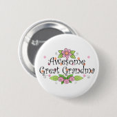 Tolles Urgroßmutter T-Shirt Button (Vorne & Hinten)