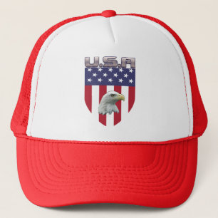 Tolles USA und Adler auf amerikanischer Flagge - H Truckerkappe