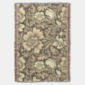 Tolles Vintage-Sepia-Blumenmuster Decke (Vorderseite Vertikal)