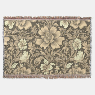 Tolles Vintage-Sepia-Blumenmuster  Decke