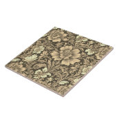 Tolles Vintage-Sepia-Blumenmuster Fliese (Seite)