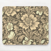 Tolles Vintage-Sepia-Blumenmuster Mousepad (Vorne)