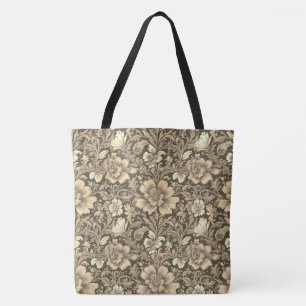 Tolles Vintage-Sepia-Blumenmuster Tasche