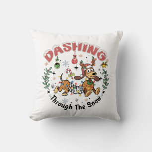 Tolles Weihnachtsdesign mit lustigem Dachshund Kissen