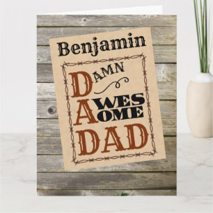 Tolles Western-Daddy-Themen Namensschild Karte