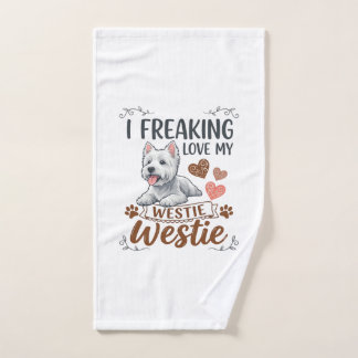 Tolles Westie-Hundeherz Pfoten_1 Handtuch