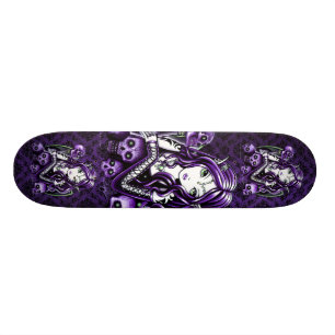 "Tollkirschen-" gotischer lila Skateboard