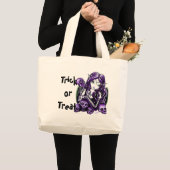 Tollkirschen-lila Feen-Halloweentrick-oder Jumbo Stoffbeutel (Vorderseite (Produkt))