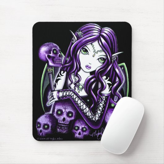 Tollkirschen-lila Schädel-Fee Mousepad (Mit Mouse)