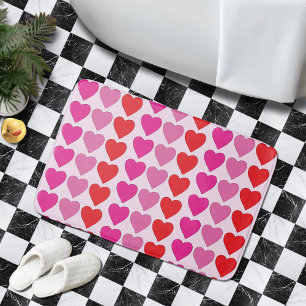 Tollkühne rote rosa Fuchsien-Herzen Valentinsmuste Badematte