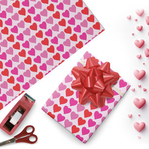 Tollkühne rote rosa Fuchsien-Herzen Valentinsmuste Geschenkpapier