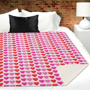 Tollkühne rote rosa Fuchsien-Herzen Valentinsmuste Sherpadecke