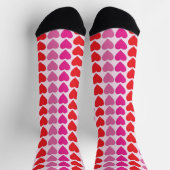 Tollkühne rote rosa Fuchsien-Herzen Valentinsmuste Socken (Oben)
