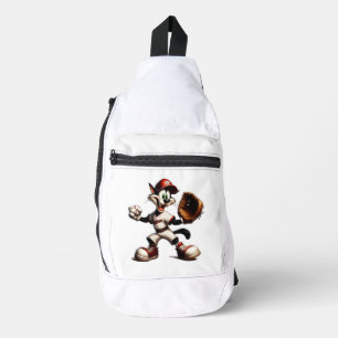 Tollpatschiger Katzen-Baseball-Pitcher holt aus Crossbody Bag