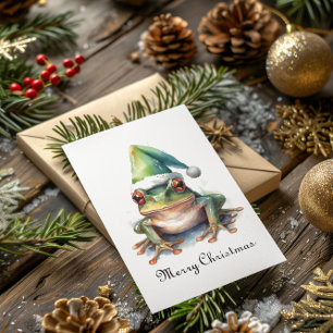 Tollpatschiger Weihnachtsfrosch, individuell gesta Feiertagskarte