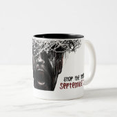 Tollwut ist Verrücktheit - stoppen Sie die Zweifarbige Tasse (VorderseiteRechts)