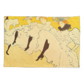 Tolouse-Lautrec Dancing Girls Yellow Poster Art Kissenbezug (Rückseite)