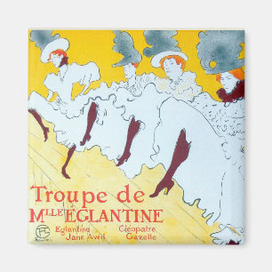 Tolouse-Lautrec-Tanz Girls Gelbes Poster Magnet