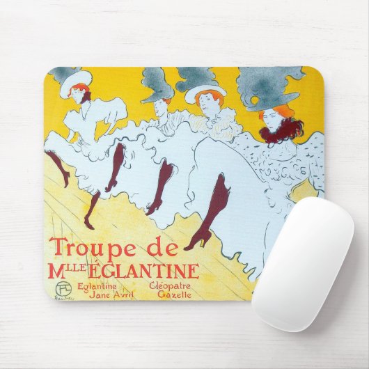 Tolouse-Lautrec-Tanz Girls Gelbes Poster Mousepad (Mit Mouse)