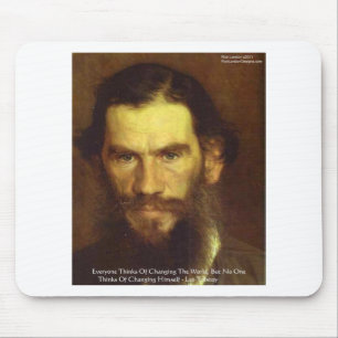 Tolstoi "Ändere dich selbst" Weisheitszitate Gesch Mousepad