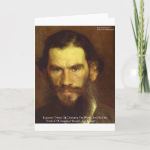 Tolstoi "Ändern Sie sich selbst" Weisheit Zitat Ge Karte