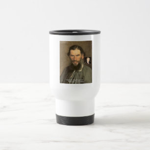 Tolstoi "Nietzsche = Dumm" Zitat Geschenke T-Shirt Reisebecher