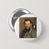 Tolstoi "Nietzsche = Stupid" Zitat Geschenke T-Shi Button (Vorne & Hinten)