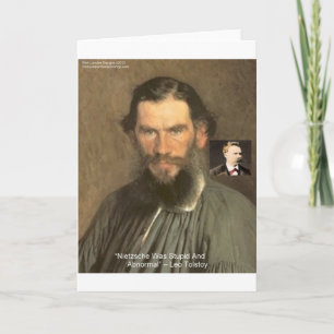 Tolstoi "Nietzsche = Stupid" Zitat Geschenke T-Shi Karte