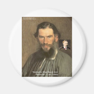 Tolstoi "Nietzsche = Stupid" Zitat Geschenke T-Shi Magnet