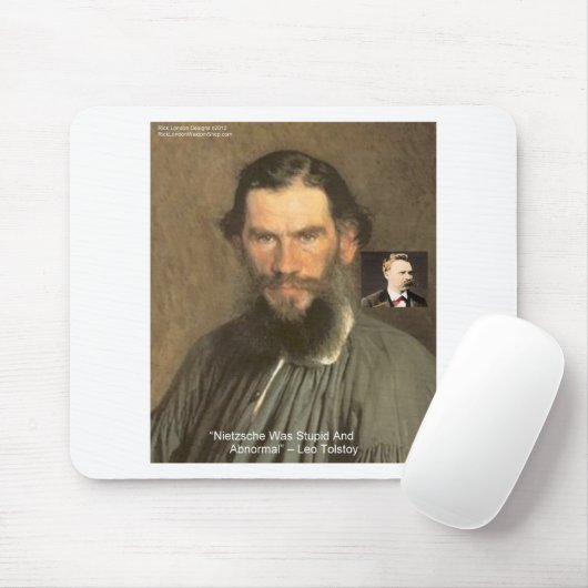 Tolstoi "Nietzsche = Stupid" Zitat Geschenke T-Shi Mousepad (Mit Mouse)