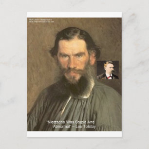 Tolstoi "Nietzsche = Stupid" Zitat Geschenke T-Shi Postkarte