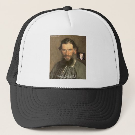 Tolstoi "Nietzsche = Stupid" Zitat Geschenke T-Shi Truckerkappe (Vorderseite)