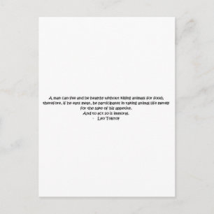 Tolstoi vegetarische Zitat Postkarte