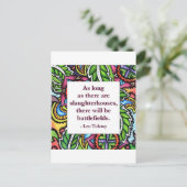 Tolstoi-Zitat Postkarte (Stehend Vorderseite)