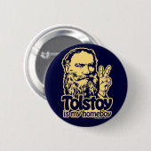 Tolstoy ist mein Homeboy-Knopf Button (Vorne & Hinten)