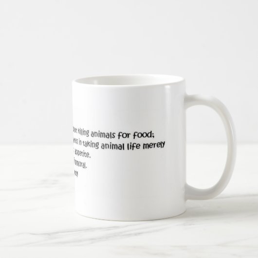 Tolstoy vegetarisches Zitat Kaffeetasse (Rechts)