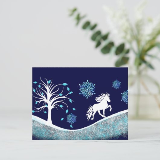 Tölter im Schnee Postkarte (Stehend Vorderseite)