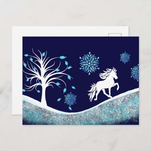 Tölter im Schnee Postkarte (Vorne/Hinten)