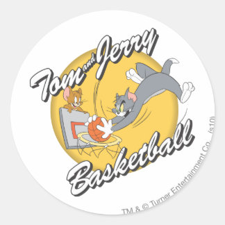 Tom and Jerry Basketball 2 Runder Aufkleber