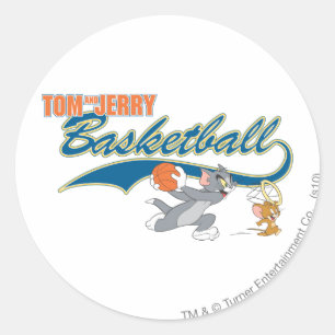 Tom and Jerry Basketball 5 Runder Aufkleber