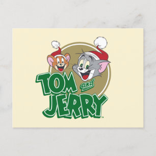 Tom and Jerry Holiday Logo Feiertagspostkarte