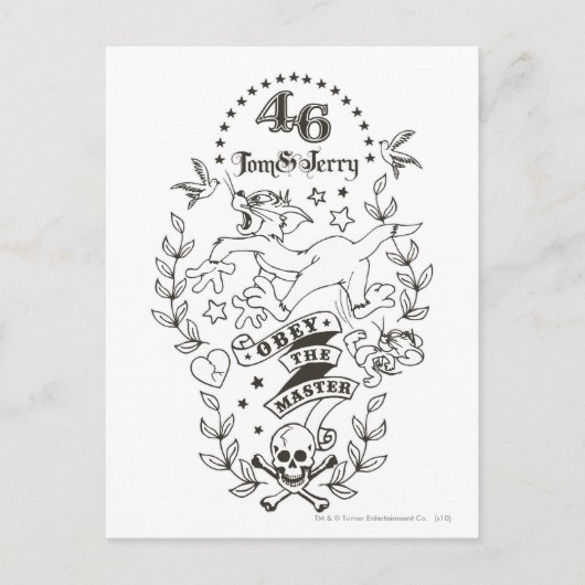Tom and Jerry Obey The Master 1 Postkarte (Vorderseite)
