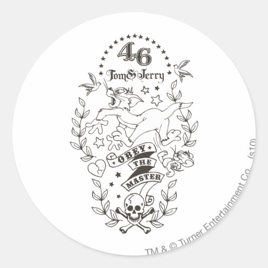 Tom and Jerry Obey The Master 1 Runder Aufkleber (Vorderseite)
