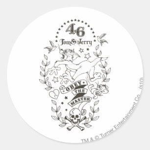 Tom and Jerry Obey The Master 1 Runder Aufkleber