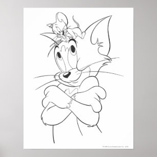 Tom and Jerry On Head Poster