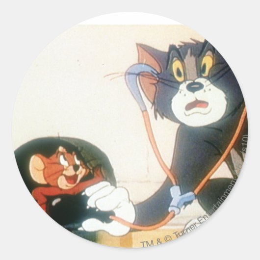 Tom And Jerry Stethescope Runder Aufkleber (Vorderseite)