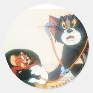 Tom And Jerry Stethescope Runder Aufkleber
