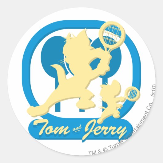 Tom and Jerry Tennis Stars 3 Runder Aufkleber (Vorderseite)