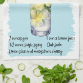 Tom Collins Cocktail Rezept Geschirrtuch (Gefaltet)