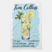Tom Collins Cocktail Rezept Geschirrtuch (Vertikal)